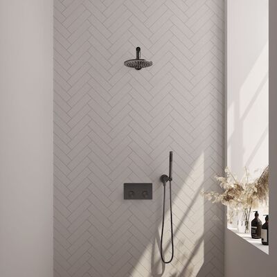 Thermostatische Inbouwdoucheset Brauer Carving Recht Met Drukknoppen Gunmetal (Alle Opties)