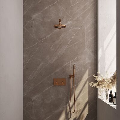 Thermostatische Inbouwdoucheset Brauer Copper Edition Recht Met Drukknoppen (Alle Opties)