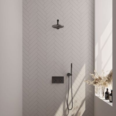 Thermostatische Inbouwdoucheset Brauer Gunmetal Edition Recht Met Drukknoppen (Alle Opties)