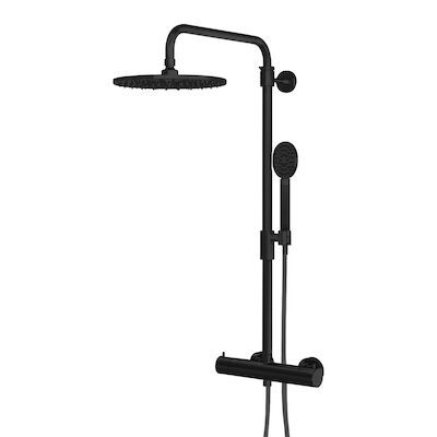 Thermostatische Regendoucheset Lagoo Garda met Handdouche Rond Mat Zwart