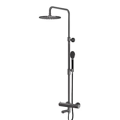 Thermostatische Regendoucheset Lagoo Garda voor Bad/Douche met Handdouche Rond Gunmetal
