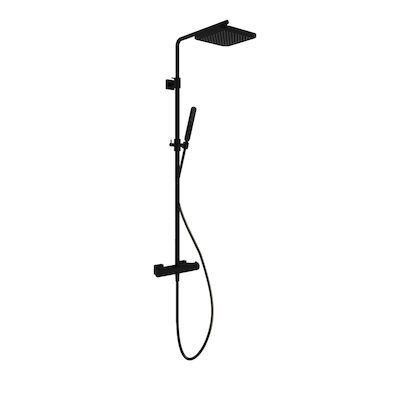 Thermostatische Stortdoucheset Hotbath Gal 128 cm Mat Zwart