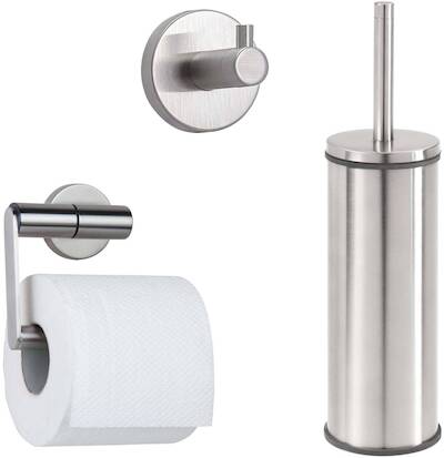 Tiger Boston toilet accessoireset 3-delig RVS geborsteld