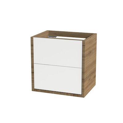Tiger Boston Wastafelonderkast 60 cm Hoogglans Wit Chalet Eik