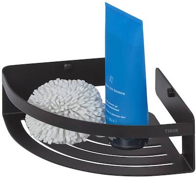 Tiger Caddy doucherek hoekmontage 18,4×18,4x7cm zwart