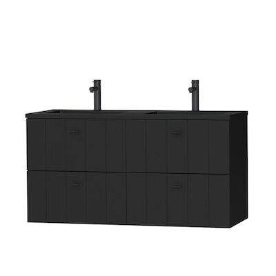 Tiger Maryport Meubelset 120 cm met 4 lades Mat zwart incl Quadro wastafel Mat zwart – 1496028916