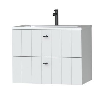 Tiger Maryport Meubelset 80 cm met 2 lades Mat wit incl Quadro wastafel Hoogglans wit – 1496018911