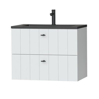 Tiger Maryport Meubelset 80 cm met 2 lades Mat wit incl Quadro wastafel Mat zwart – 1496018912