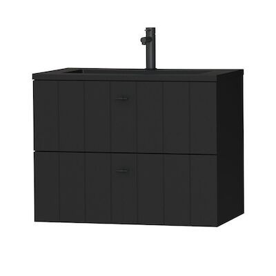 Tiger Maryport Meubelset 80 cm met 2 lades Mat zwart incl Quadro wastafel Mat zwart – 1496018916