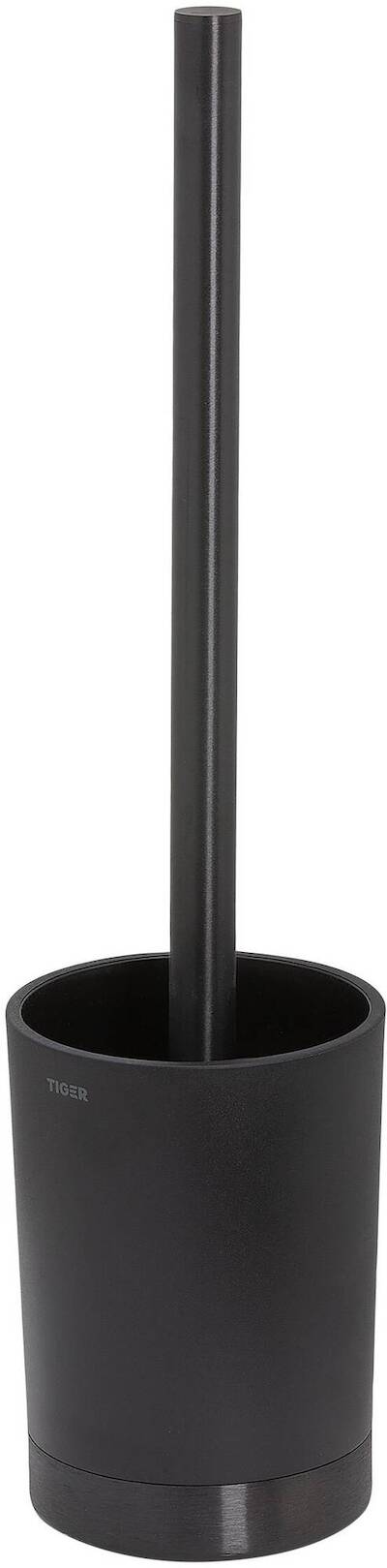 Tiger Tune toiletborstel met houder vrijstaand 9,1×9,1×37,9cm geborsteld metaal/zwart