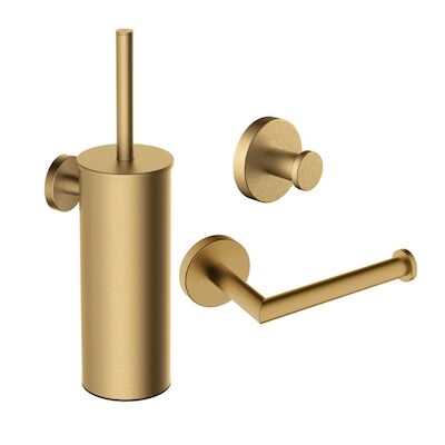 Toilet Accessoires Set Wiesbaden Alonzo Geborsteld Messing