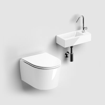 Toilet met Fontein Clou InBe Glanzend Wit
