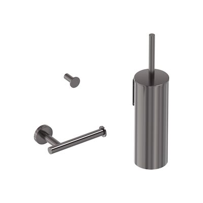Toiletaccessoire Set MAY 3-in-1 Geborsteld Carbon Black PVD