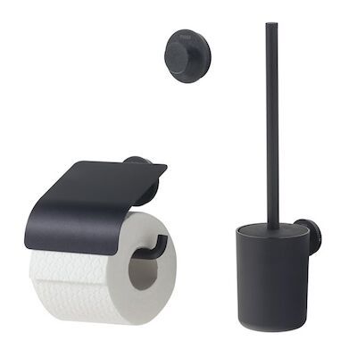 Toiletaccessoireset Tiger Urban Met Toiletborstel, Toiletrolhouder Met Klep en Handdoekhaak Zwart