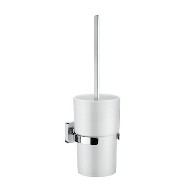Toiletborstel met Wandhouder Smedbo Ice Porselein Glas Chroom