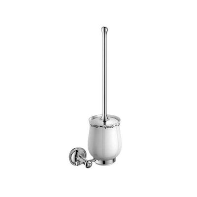 Toiletborstelhouder Sapho Astor Hangend 14.8×39 cm Chroom / Wit