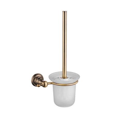 Toiletborstelhouder Sapho Diamond Hangend 17.2×35.1 cm Brons / Melkglas