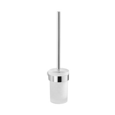 Toiletborstelhouder Sapho Pirenei Hangend 8.5×37.9 cm Chroom / Satijnglas