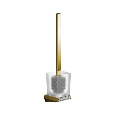 Toiletborstelhouder Sapho Soul Crystal Hangend Vierkant 8.8×41.5×8.6 cm Goud