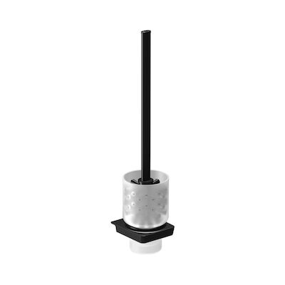 Toiletborstelhouder Sapho Zen Black Hangend 8.3×41.1 cm Zwart / Melkglas