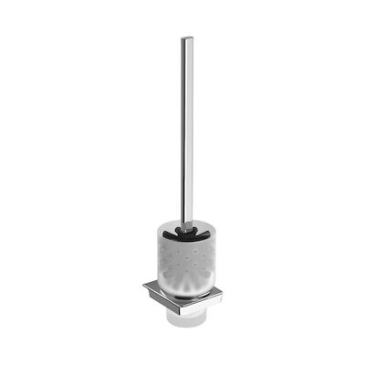 Toiletborstelhouder Sapho Zen Chrom Hangend 8.3×41.1 cm Chroom / Melkglas