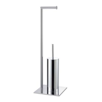 Toiletbutler Sealskin Tube met Toiletrolhouder en Toiletborstel met Houder Vrijstaand Chroom
