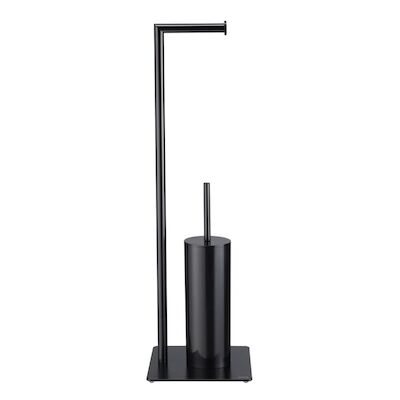 Toiletbutler Sealskin Tube met Toiletrolhouder en Toiletborstel met Houder Vrijstaand Zwart