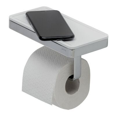 Toiletrolhouder Geesa Frame met Planchet Wit Chroom
