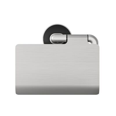 Toiletrolhouder met Klep Tiger Cooper RVS Geborsteld / Zwart