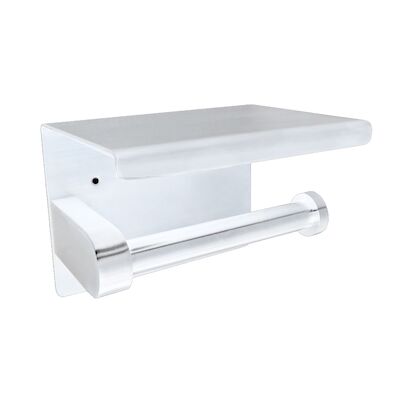 Toiletrolhouder met Plateau BWS RVS Mat Wit