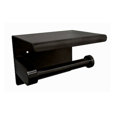 Toiletrolhouder met Plateau BWS RVS Mat Zwart