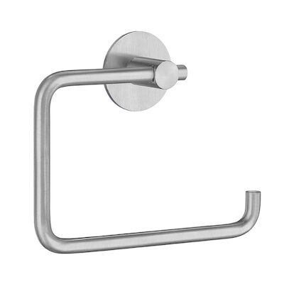 Toiletrolhouder met Ronde Bevestigingsplaat Smedbo Beslagboden Geborsteld Edelstaal 10×13,6×3