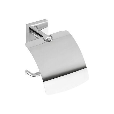 Toiletrolhouder Sapho X-Square 13.5×15.5 cm met Klep Chroom