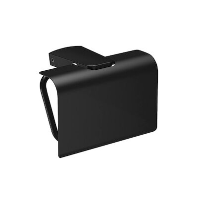 Toiletrolhouder Sapho Zen Black 13.6×9.9 cm met Klep Zwart
