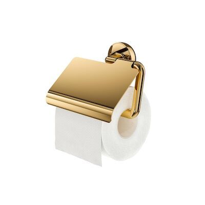 Toiletrolhouder Tiger Cooper Met Klep Hangend Goud