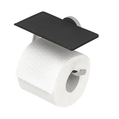 Toiletrolhouder Tiger Noon Met Planchet Zwart Chroom