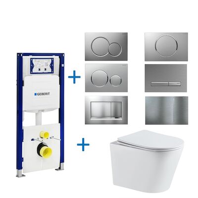 Toiletset UP320 set 23 Turbo Flush Met Softclose Zitting Wit Met Sigma Drukplaat