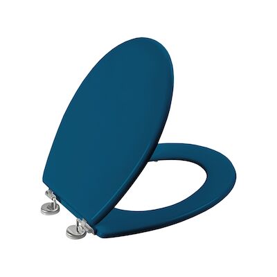 Toiletzitting Allibert Bolivia Geperst Hout 36,2×5,2×45 cm Glanzend Blauw