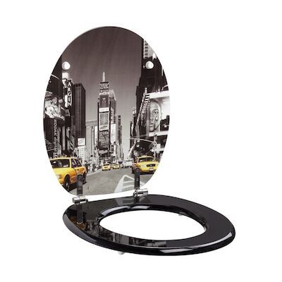 Toiletzitting Allibert Decor New York 37,3×5,6×44,8 cm MDF Inox Scharnieren