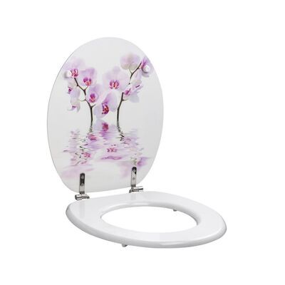 Toiletzitting Allibert Decor Orchidee 37,3×5,6×44,8 cm MDF Inox Scharnieren