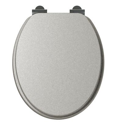 Toiletzitting Allibert Silver Geperst Hout Soft Close Zilver