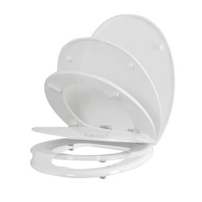 Toiletzitting Allibert Sunshine Geperst Hout 36,8×6,1×44 cm Soft-Close Wit
