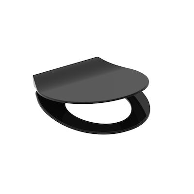 Toiletzitting Schutte Slim Black Ultra Dun Afklikbaar Soft Close Zwart Verstelbaar HoH 7 tot 19 cm