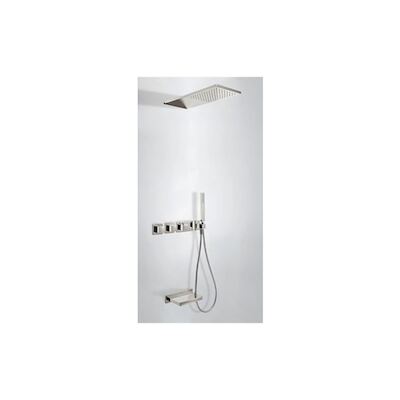 Tres Cuadro inbouw badthermostaat combinatie met handdouche en waterval baduitloop staal 20735305AC