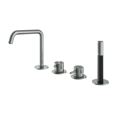 Uitloop Bad en Wastafel Hotbath Archie 15 cm Geborsteld Koper PVD