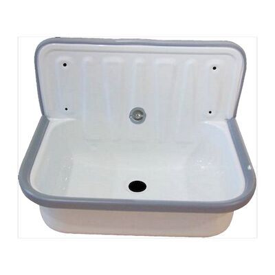 Uitstortgootsteen Alape 51×36 cm met Rand en Overloop Plaatstaal Wit