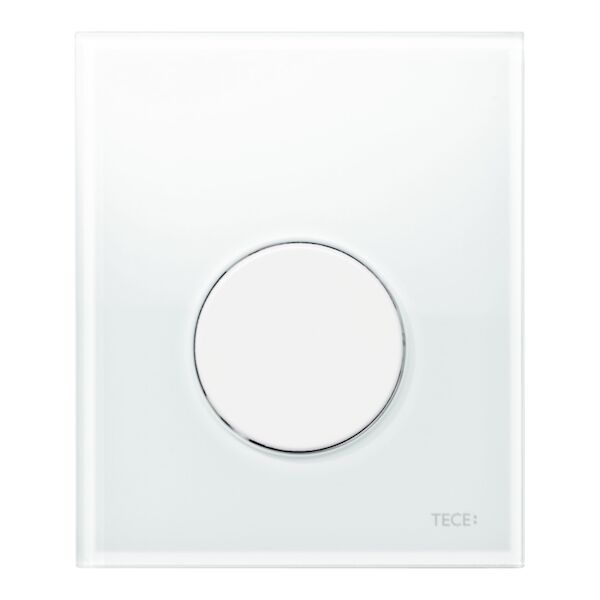 Urinoir Bedieningsplaat TECE Loop Glas Wit 10,4×12,4 cm (met witte toets)