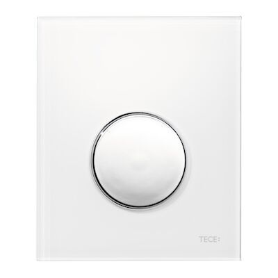 Urinoir Bedieningsplaat TECE Loop Kunststof 10×12 cm Wit (met glanzend chromen toets)