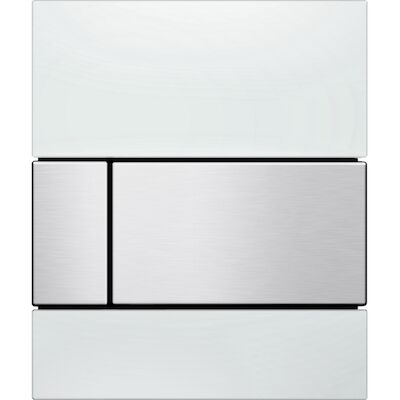 Urinoir Bedieningsplaat TECE Square Glas Wit 10,4×12,4 cm (met RVS toetsen)