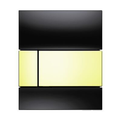 Urinoir Bedieningsplaat TECE Square Glas Zwart 10,4×12,4 cm (met gouden toetsen)